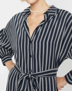 Robe-Chemise Pimi à rayures bleu marine