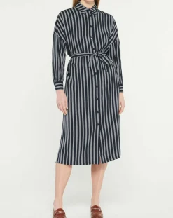 Robe-Chemise Pimi à rayures bleu marine