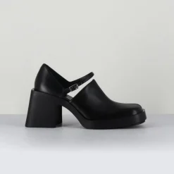 Sabots en Cuir Kim noirs - Talon 8 cm