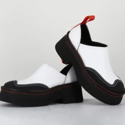 Sabots en Cuir Mercedes blancs - Talon 6 cm