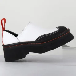 Sabots en Cuir Mercedes blancs - Talon 6 cm