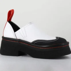 Sabots en Cuir Mercedes blancs - Talon 6 cm