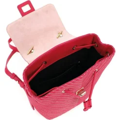 Sac à dos en Cuir Pop Star fuchsia 25x23x11 cm