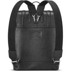 Sac à dos en Toile enduite & Cuir Ferret rouge/noir - 40x29x13 cm