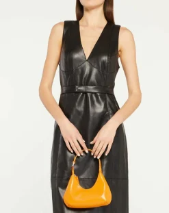 Sac à main en Cuir Baby Amber Semi Pate orange - 16x22x6 cm