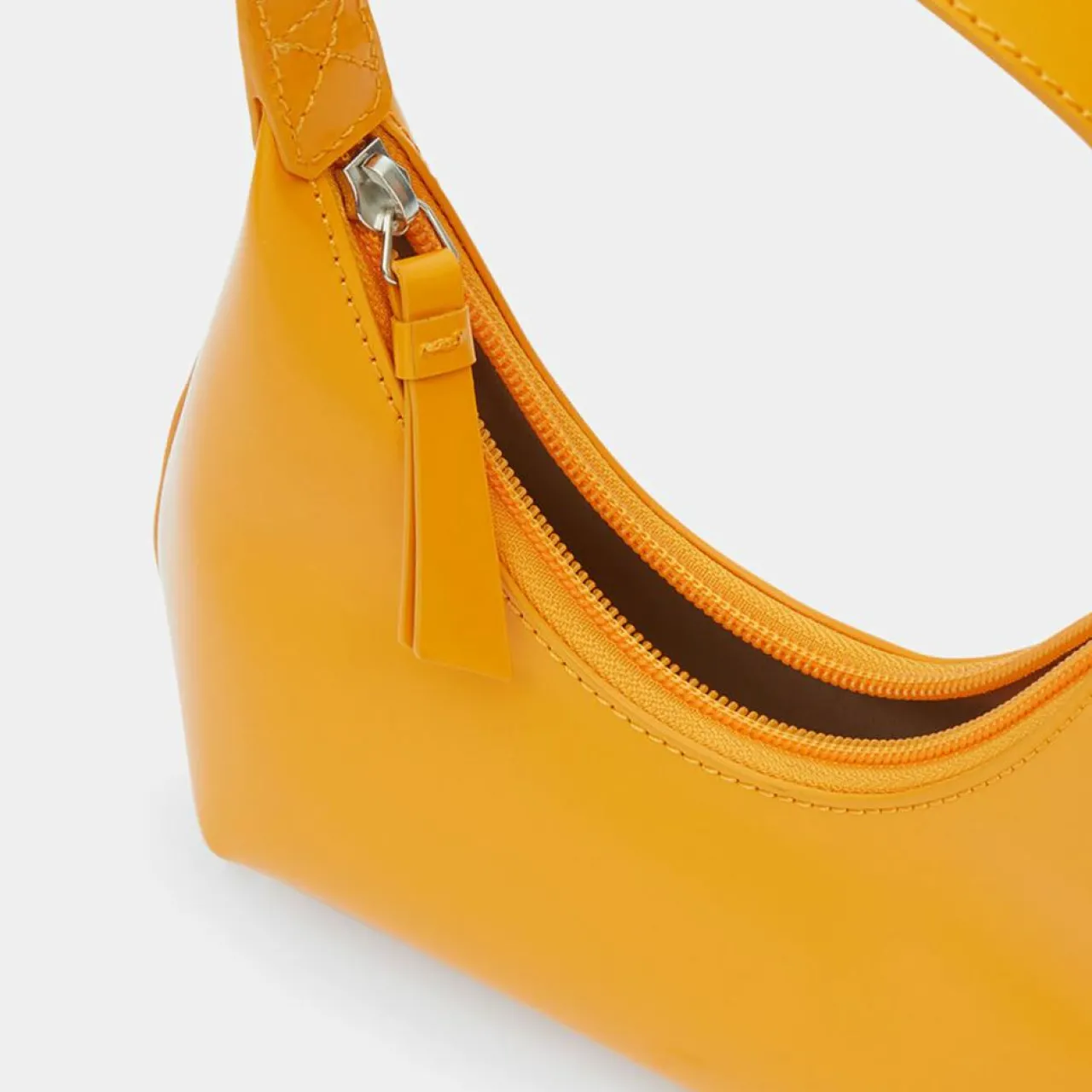 Sac à main en Cuir Baby Amber Semi Pate orange - 16x22x6 cm