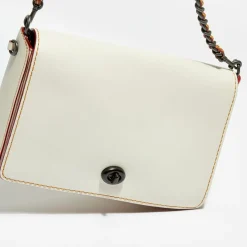 Sac bandoulière en Cuir Dinky 24 craie - 17x7x24 cm