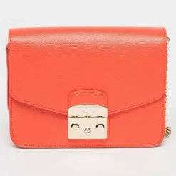 Sac bandoulière en Cuir Metropolis S rouge 21x16x8 cm