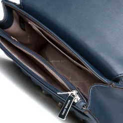 Sac bandoulière en Cuir Rose bleu marine - 23x18x5 cm