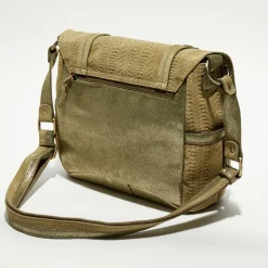 Sac besace en Cuir Alou Dv vert kaki - 35x23x13 cm