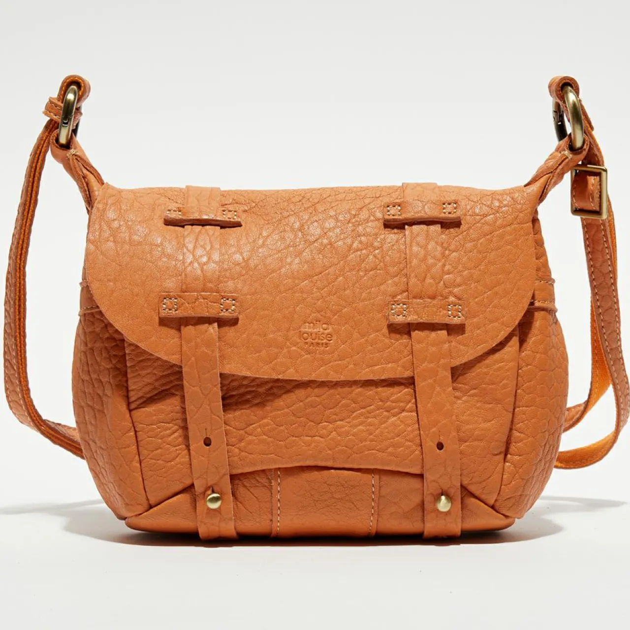 Sac besace en Cuir Bern E pêche - 16x22x6 cm