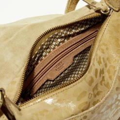 Sac besace en Cuir Bern Gp beige - 21x15x6 cm