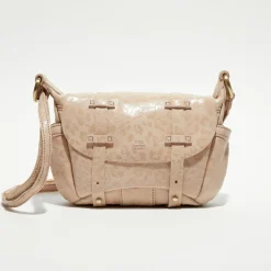 Sac besace en Cuir Bern Gp rose - 21x15x6 cm