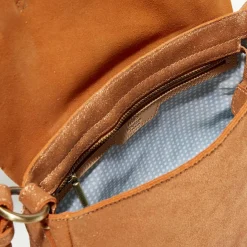 Sac besace en Cuir Bess X orange - 25x20x7 cm