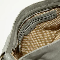 Sac besace en Cuir Olou X vert menthe - 35x23x13 cm