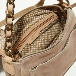 Sac besace en Cuir Rocia V rose - 23x20x7 cm