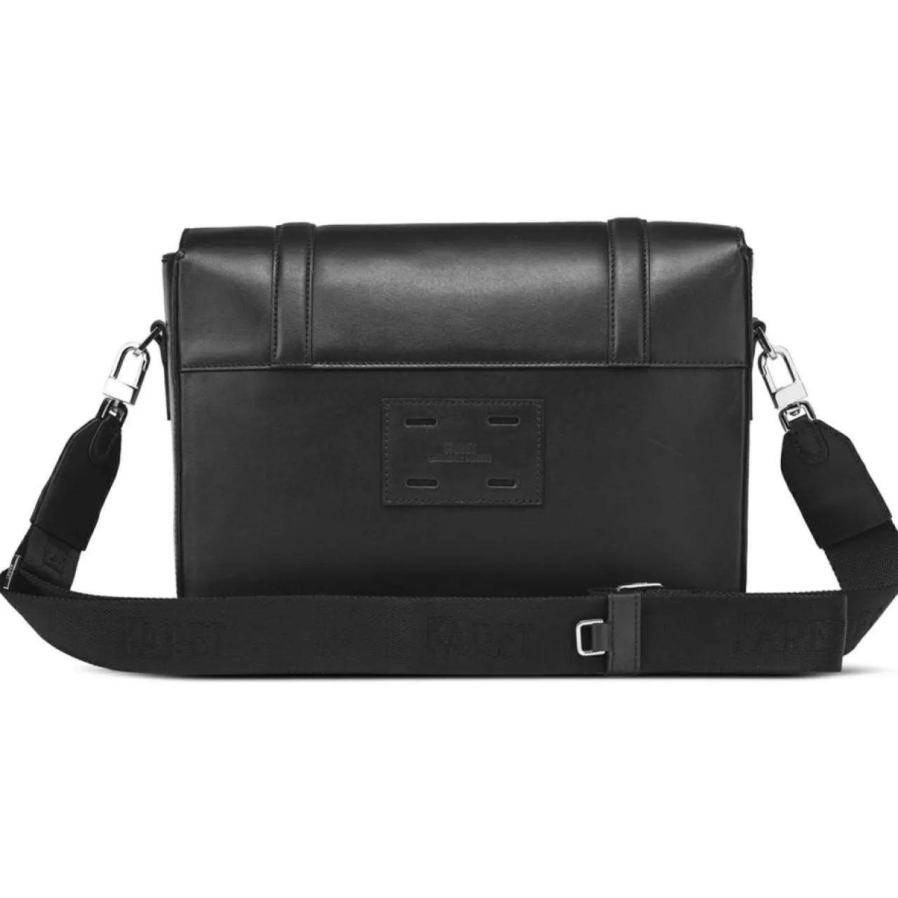 Sac en Cuir & Toile enduite Moulleau noir/blanc - 22x30x9 cm