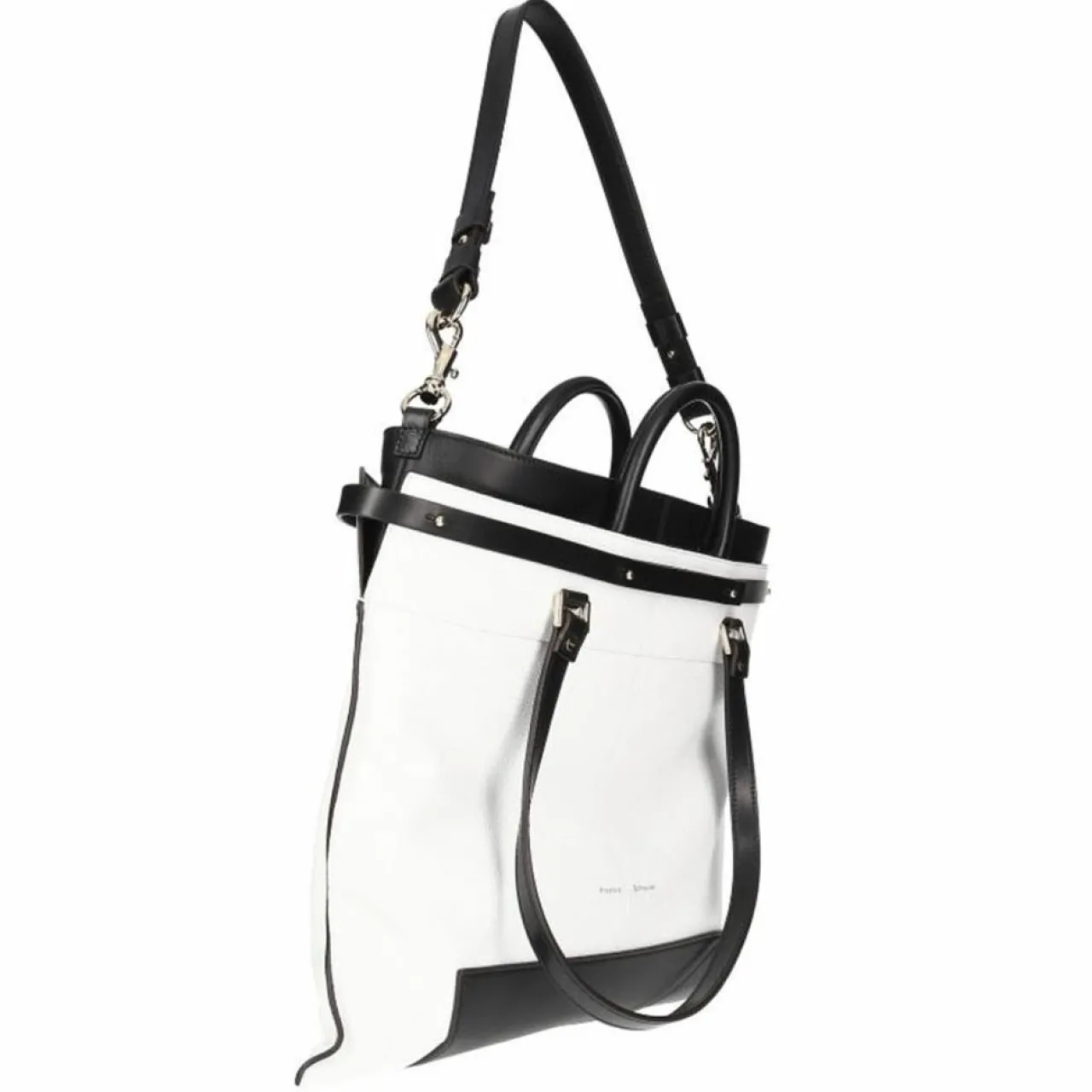 Sac en Cuir bicolore blanc/noir