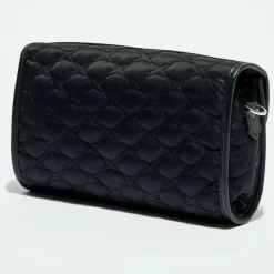 Sac en Toile brodée Je t'Attends Je t'Aime nº1 noir - 14x25x7 cm