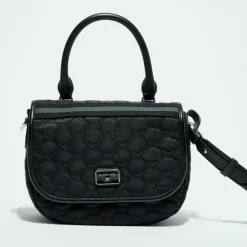 Sac en Toile brodée Je t'Attends Je t'Aime nº2 noir - 20x25x8 cm