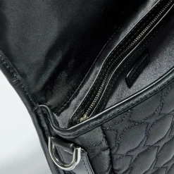 Sac en Toile brodée Je t'Attends Je t'Aime nº2 noir - 20x25x8 cm