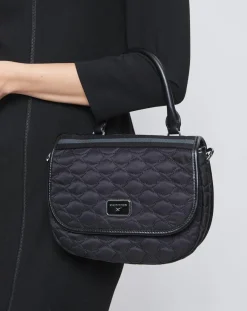 Sac en Toile brodée Je t'Attends Je t'Aime nº2 noir - 20x25x8 cm