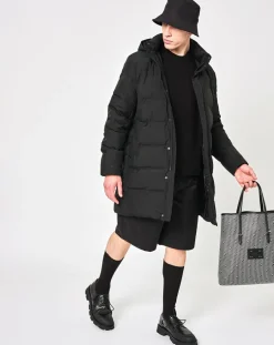 Sac en Toile enduite & Cuir Faret noir/blanc - 38x36x8.5 cm