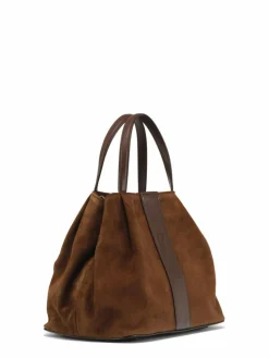 Sac en Velours de Cuir Pin Marron - 20,5x26,5x15,5 cm