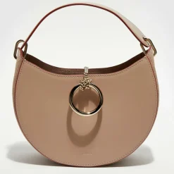 Sac porté épaule en Cuir Arlène beige rosé - 25x20x9cm