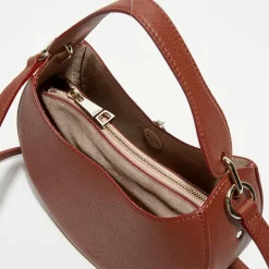 Sac porté épaule en Cuir Arlène marron - 25x20x9 cm
