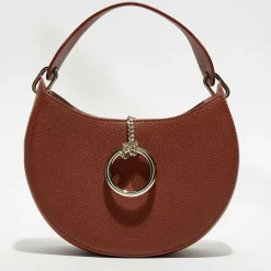 Sac porté épaule en Cuir Arlène marron - 25x20x9 cm