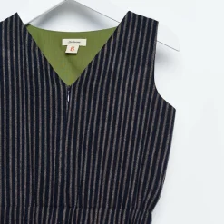 Salopette Aurelie à rayures bleu marine