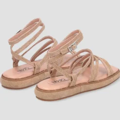 Sandales en Cuir Amelia saumon