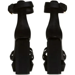 Sandales en Soie Ava noires - Talon 14 cm