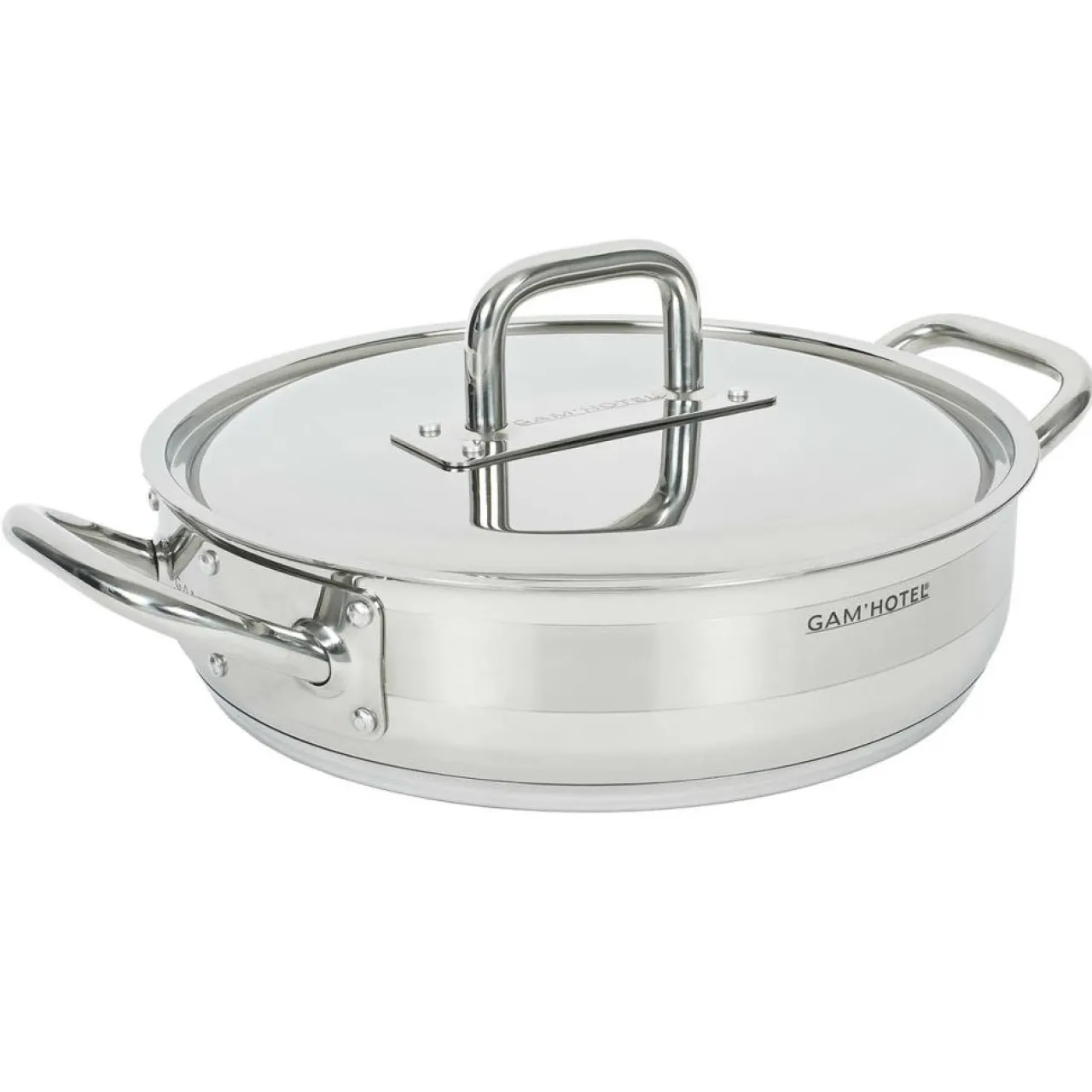 Sauteuse induction inox avec couvercle grise - D.32 cm