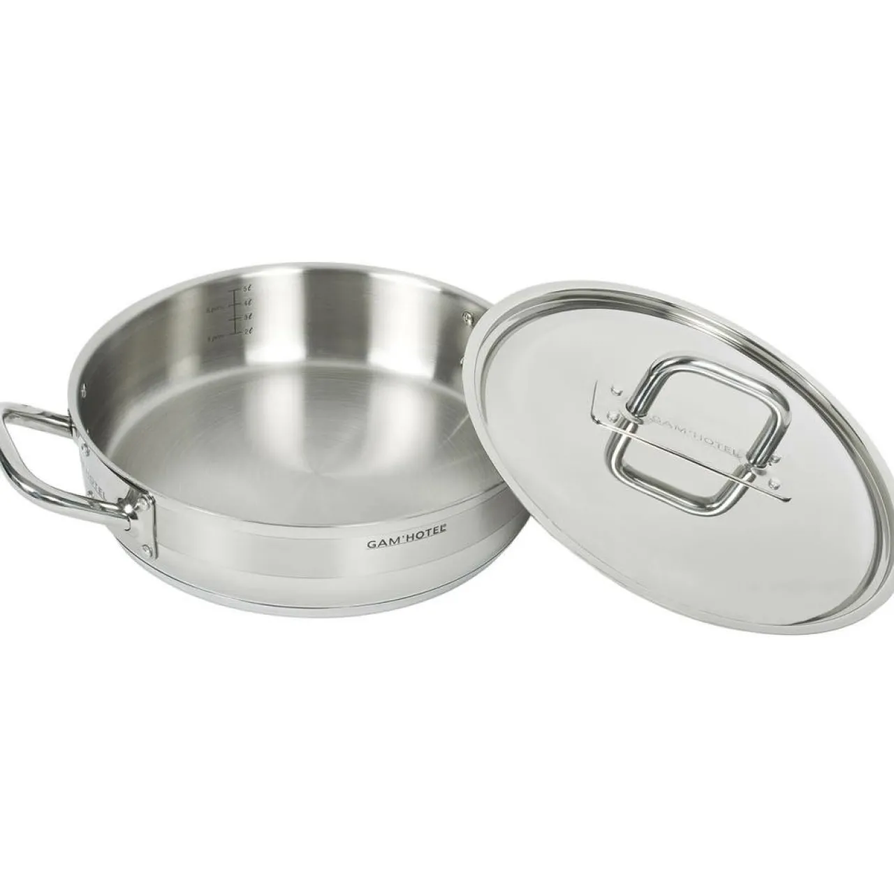 Sauteuse induction inox avec couvercle grise - D.32 cm
