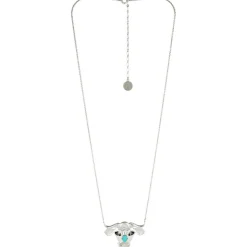 Sautoir Zodiac Taureau Turquoise argenté