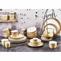 Service Complet Cosmos beige/blanc nacré - 30 pièces