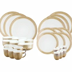 Service Complet Cosmos beige/blanc nacré - 30 pièces