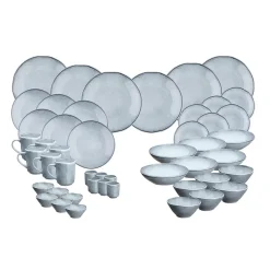 Service Complet en Grès Cloud gris clair - 48 pièces