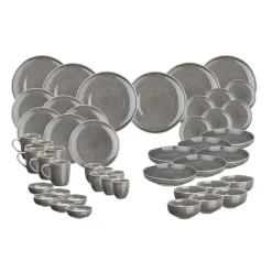 Service Complet en Grès Stellar gris/anthracite - 48 pièces