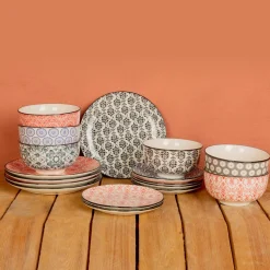 Service de table en Grès Délirio assorti multicolore -18 pièces