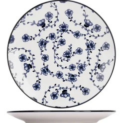 Service de table en Grès Flor Azul blanc/bleu - 12 pièces