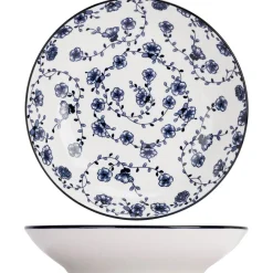 Service de table en Grès Flor Azul blanc/bleu - 12 pièces