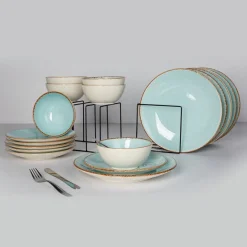 Service de table en Grès Granité bleu - 18 pièces