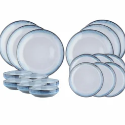 Service de table en Grès Les Essentiels Genesis bleu - 18 pièces