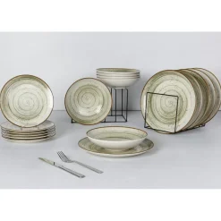 Service de table en Grès Sintra beige - 18 pièces