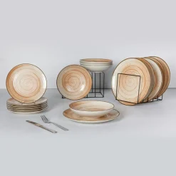 Service de table en Grès Sintra rouge - 18 pièces