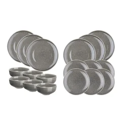 Service Les Essentiels en Grès Stellar gris/anthracite - 18 pièces