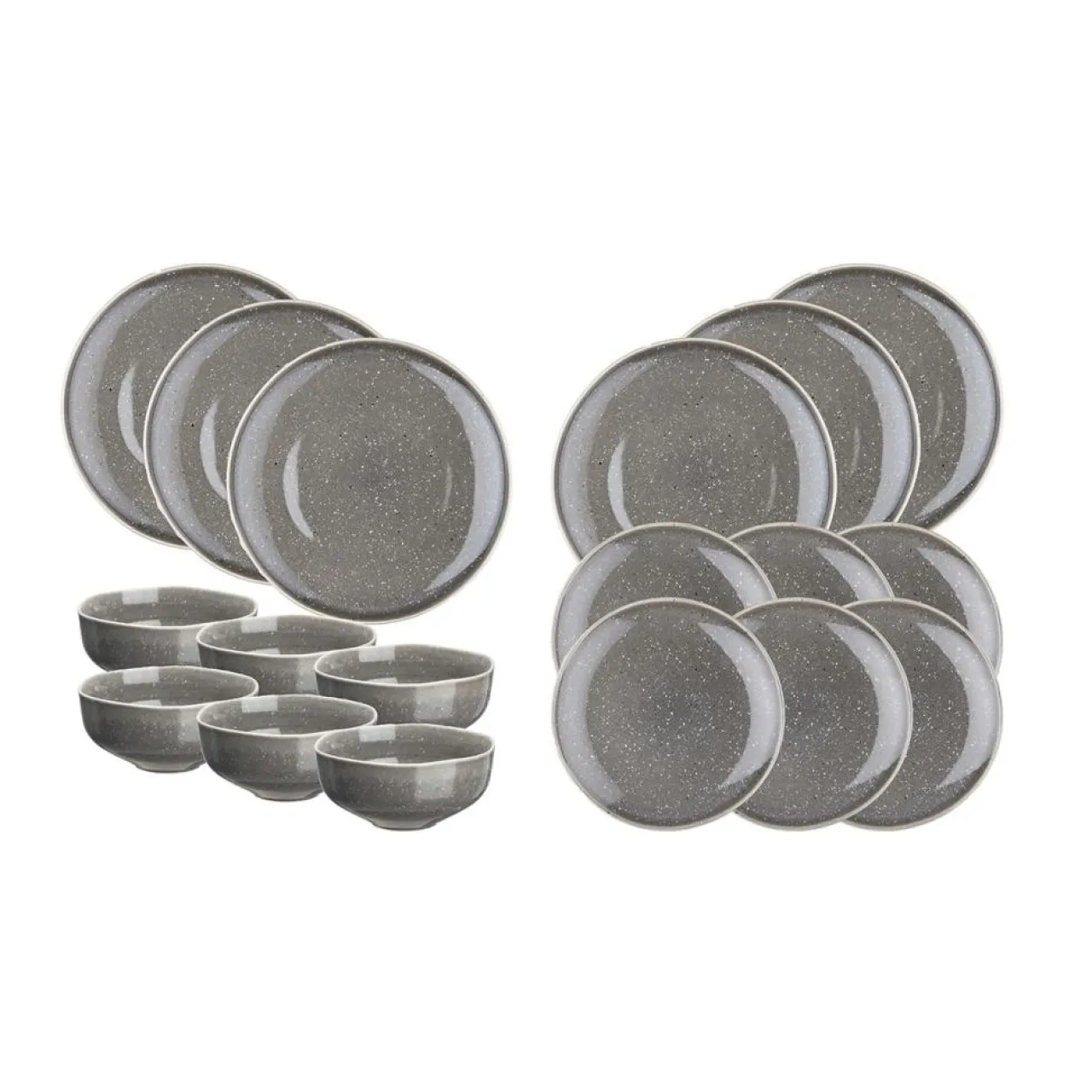 Service Les Essentiels en Grès Stellar gris/anthracite - 18 pièces